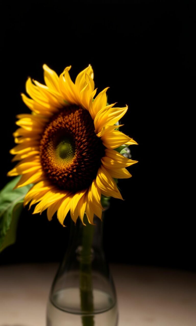 Diamond Painting Caravaggio’s Zonnebloem: Licht en Schaduw voorbeeldafbeelding van het volledige ontwerp