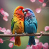 Diamond Painting 2 Love Birds voorbeeldafbeelding van het volledige ontwerp
