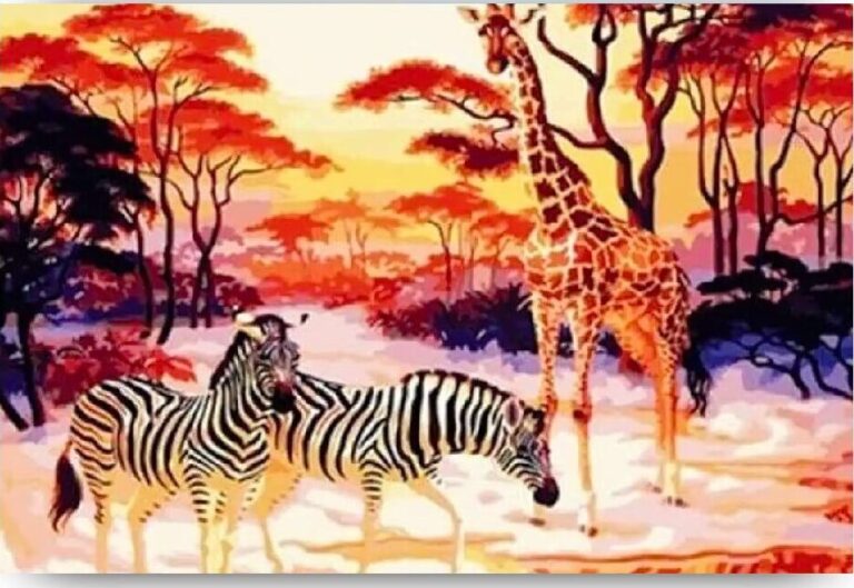 Diamond Painting Afrika voorbeeldafbeelding van het volledige ontwerp