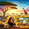 Diamond Painting Afrikaanse Jungle voorbeeldafbeelding van het volledige ontwerp