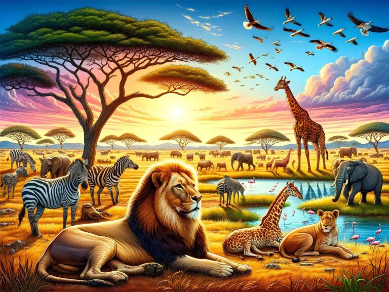 Diamond Painting Afrikaanse Jungle voorbeeldafbeelding van het volledige ontwerp