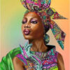 Diamond Painting Afrikaanse Vrouw Handschoen voorbeeldafbeelding van het volledige ontwerp