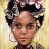 Diamond Painting Afrikaanse Vrouw Vlinders voorbeeldafbeelding van het volledige ontwerp