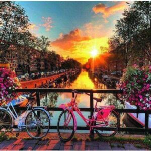 Diamond Painting Amsterdamse Gracht voorbeeldafbeelding van het volledige ontwerp