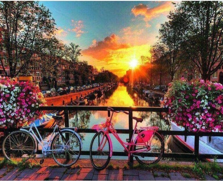 Diamond Painting Amsterdamse Gracht voorbeeldafbeelding van het volledige ontwerp