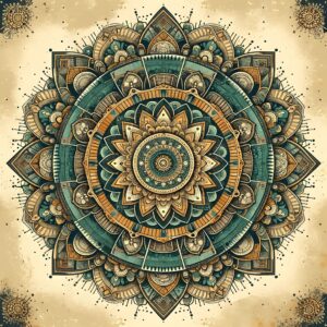 Diamond Painting Antieke Mandala voorbeeldafbeelding van het volledige ontwerp