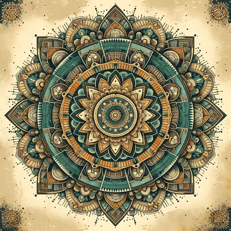 Diamond Painting Antieke Mandala voorbeeldafbeelding van het volledige ontwerp