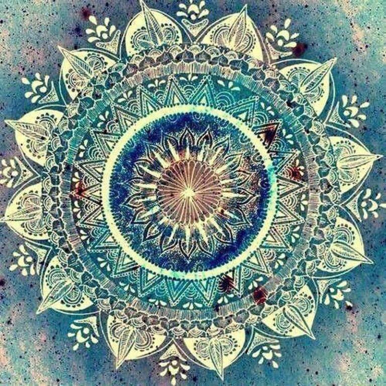 Diamond Painting Antieke Mandala Aurora Borealis voorbeeldafbeelding van het volledige ontwerp