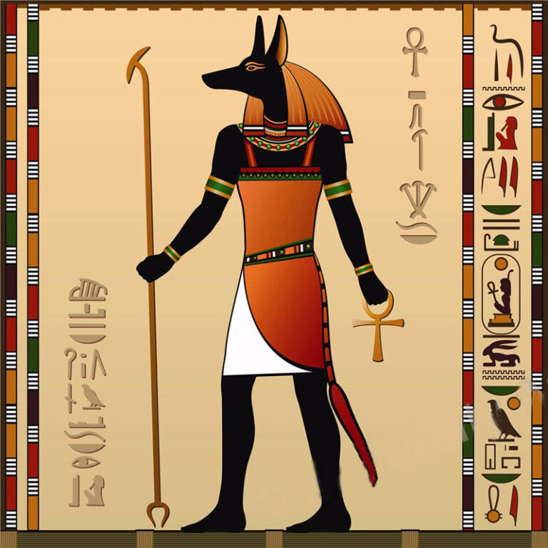 Diamond Painting Anubis Symbolen voorbeeldafbeelding van het volledige ontwerp