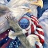 Diamond Painting Arend Amerikaanse Vlag Wit voorbeeldafbeelding van het volledige ontwerp