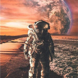 Diamond Painting Astronaut voorbeeldafbeelding van het volledige ontwerp