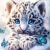Diamond Painting Baby luipaard Diamond Painting met AB Stenen voorbeeldafbeelding van het volledige ontwerp