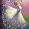 Diamond Painting Ballerina Bloemen voorbeeldafbeelding van het volledige ontwerp