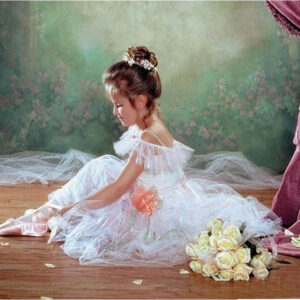 Diamond Painting Ballerina Meisje voorbeeldafbeelding van het volledige ontwerp