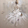 Diamond Painting Ballerina Wit Grijs voorbeeldafbeelding van het volledige ontwerp