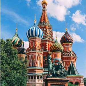 Diamond Painting Basiliuskathedraal Moskou voorbeeldafbeelding van het volledige ontwerp