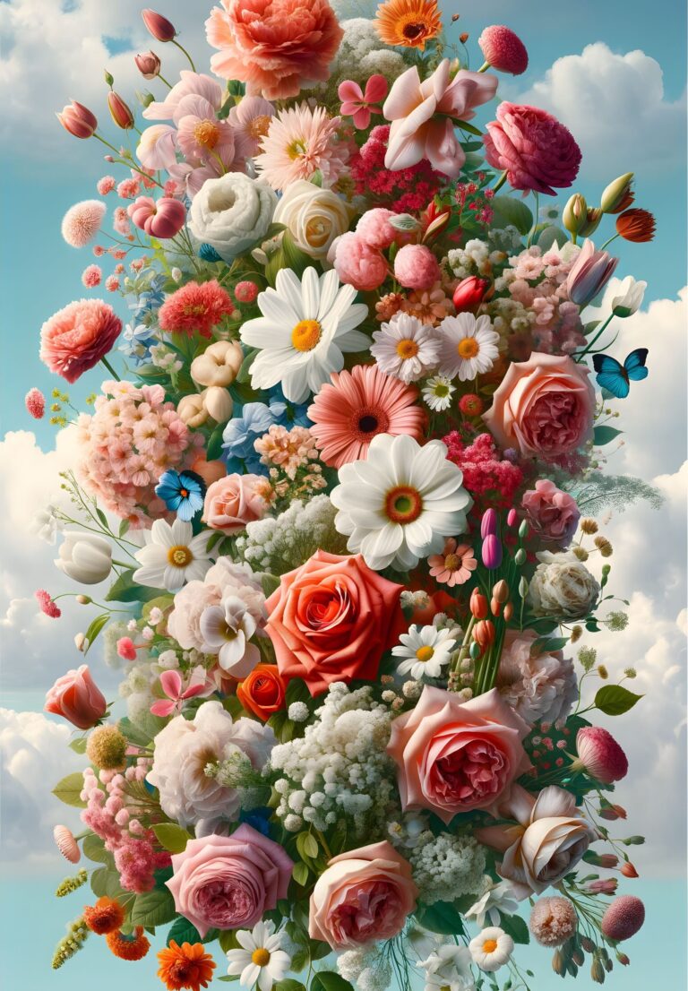 Diamond Painting Beeldschone Bloemen voorbeeldafbeelding van het volledige ontwerp