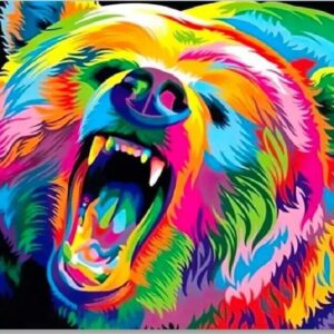 Diamond Painting Beer Brullen voorbeeldafbeelding van het volledige ontwerp