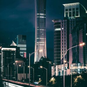 Diamond Painting Beijing In De Nacht voorbeeldafbeelding van het volledige ontwerp