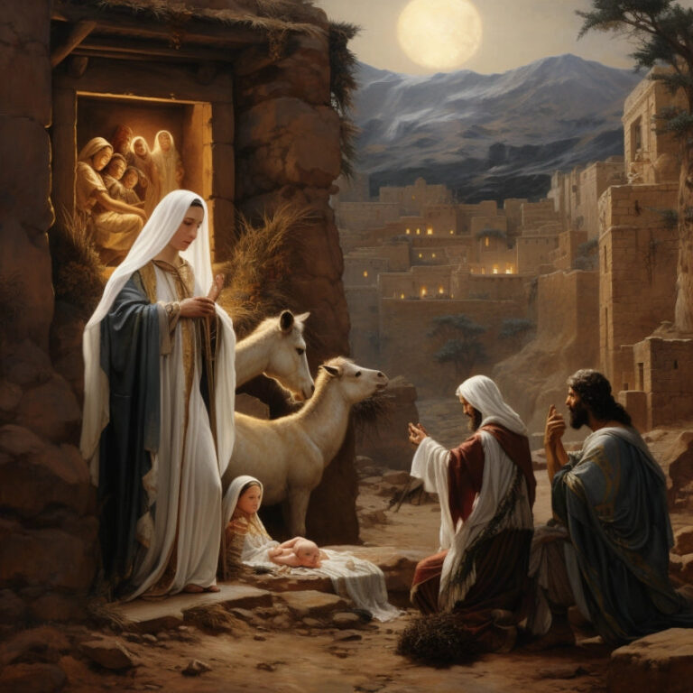 Diamond Painting Bethlehem voorbeeldafbeelding van het volledige ontwerp