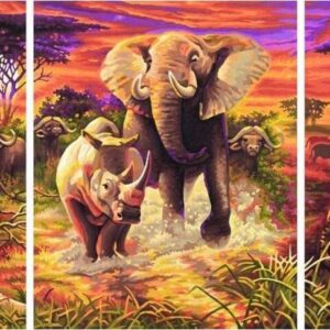 Diamond Painting Big Five 3 Luiken voorbeeldafbeelding van het volledige ontwerp
