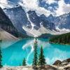 Diamond Painting Blauw Meer Canada Helder voorbeeldafbeelding van het volledige ontwerp