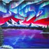 Diamond Painting Blauwe Lichten, Meer & Bergen voorbeeldafbeelding van het volledige ontwerp