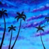 Diamond Painting Blauwe Lucht Achter Palmbomen voorbeeldafbeelding van het volledige ontwerp