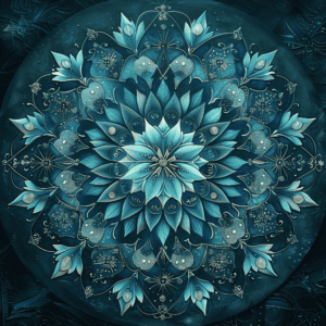 Diamond Painting Blauwe Mandala voorbeeldafbeelding van het volledige ontwerp