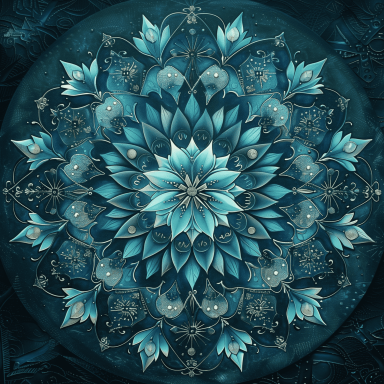 Diamond Painting Blauwe Mandala voorbeeldafbeelding van het volledige ontwerp