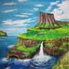 Diamond Painting Blauwe Oceaan En Waterval voorbeeldafbeelding van het volledige ontwerp