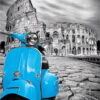 Diamond Painting Blauwe Oldtimer scooter voorbeeldafbeelding van het volledige ontwerp