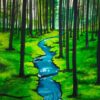 Diamond Painting Blauwe Stroom In De Jungle voorbeeldafbeelding van het volledige ontwerp