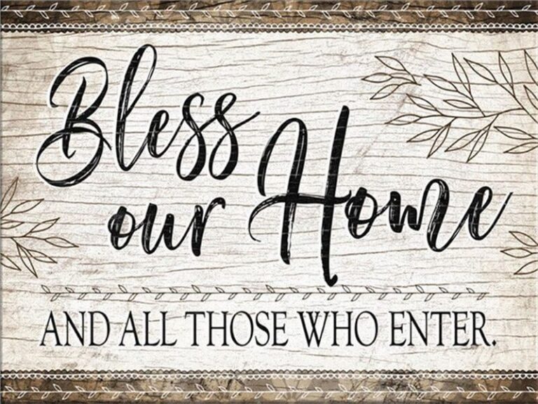Diamond Painting Bless Our Home voorbeeldafbeelding van het volledige ontwerp