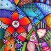 Diamond Painting Bloemen Abstract voorbeeldafbeelding van het volledige ontwerp
