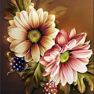 Diamond Painting Bloemen Luxe voorbeeldafbeelding van het volledige ontwerp