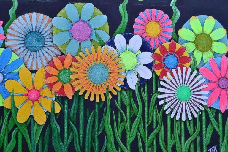 Diamond Painting Bloemen Tekening 1 voorbeeldafbeelding van het volledige ontwerp