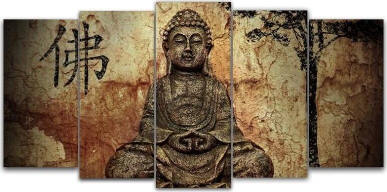 Diamond Painting Boeddha 5 Luiken voorbeeldafbeelding van het volledige ontwerp