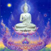 Diamond Painting Boeddha Blauw Sterren voorbeeldafbeelding van het volledige ontwerp