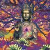 Diamond Painting Boeddha Boom Oranje voorbeeldafbeelding van het volledige ontwerp