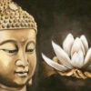Diamond Painting Boeddha Goud Lotus voorbeeldafbeelding van het volledige ontwerp