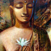 Diamond Painting Boeddha Lelie voorbeeldafbeelding van het volledige ontwerp