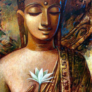 Diamond Painting Boeddha Lelie voorbeeldafbeelding van het volledige ontwerp