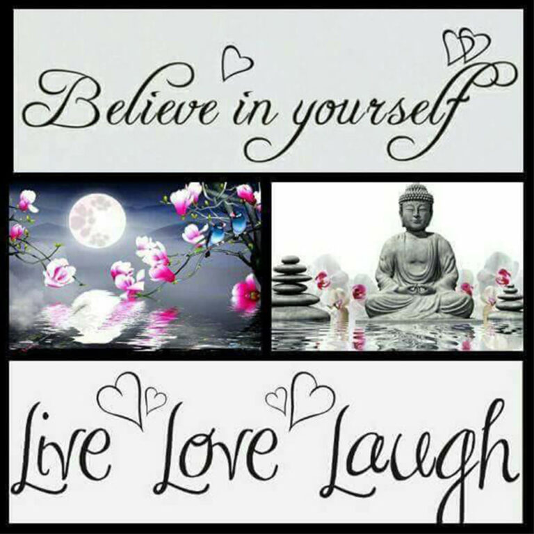 Diamond Painting Boeddha Live Love Laugh voorbeeldafbeelding van het volledige ontwerp