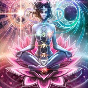 Diamond Painting Boeddha Vrouw voorbeeldafbeelding van het volledige ontwerp