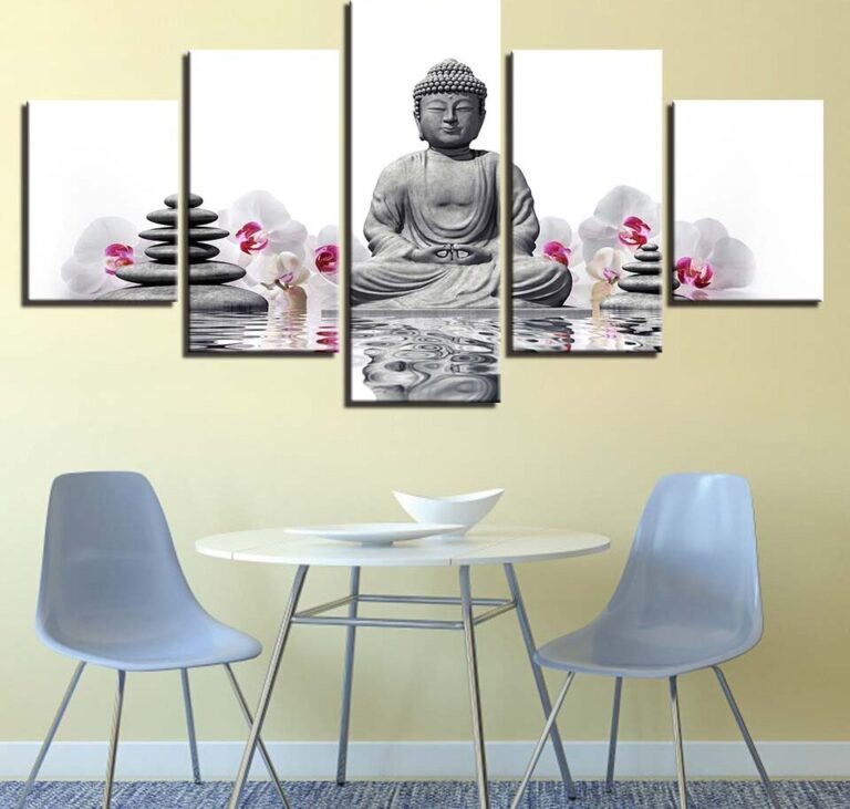 Diamond Painting Boeddha Water 5 Luiken voorbeeldafbeelding van het volledige ontwerp