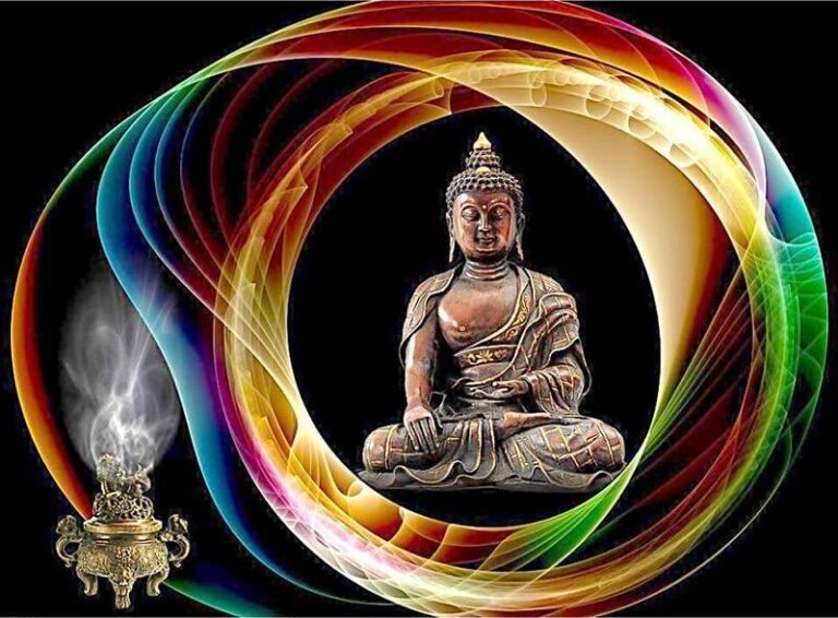 Diamond Painting Boeddha - Wierook voorbeeldafbeelding van het volledige ontwerp