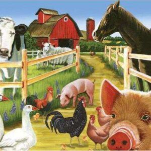 Diamond Painting Boerderij Feestje voorbeeldafbeelding van het volledige ontwerp
