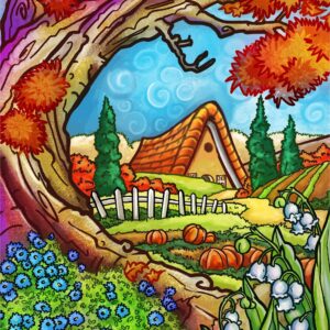 Diamond Painting Boerderij HP Design voorbeeldafbeelding van het volledige ontwerp