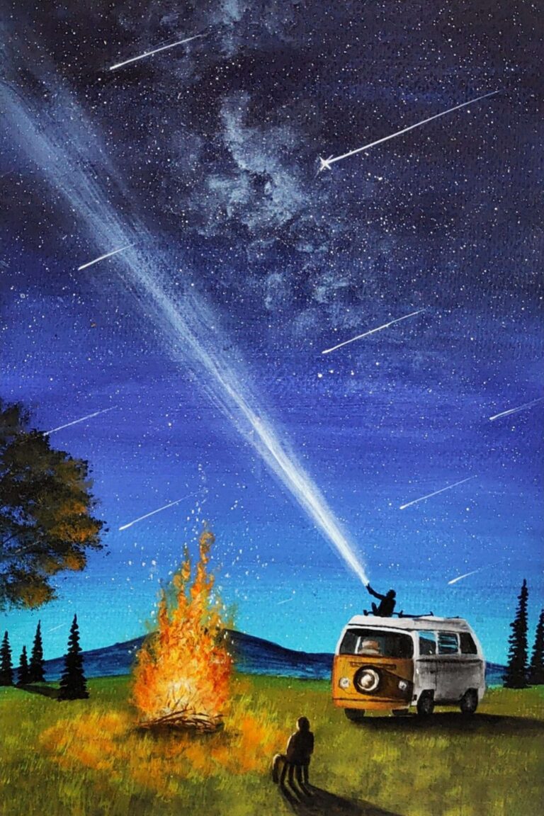 Diamond Painting Bonfire Van Sky voorbeeldafbeelding van het volledige ontwerp